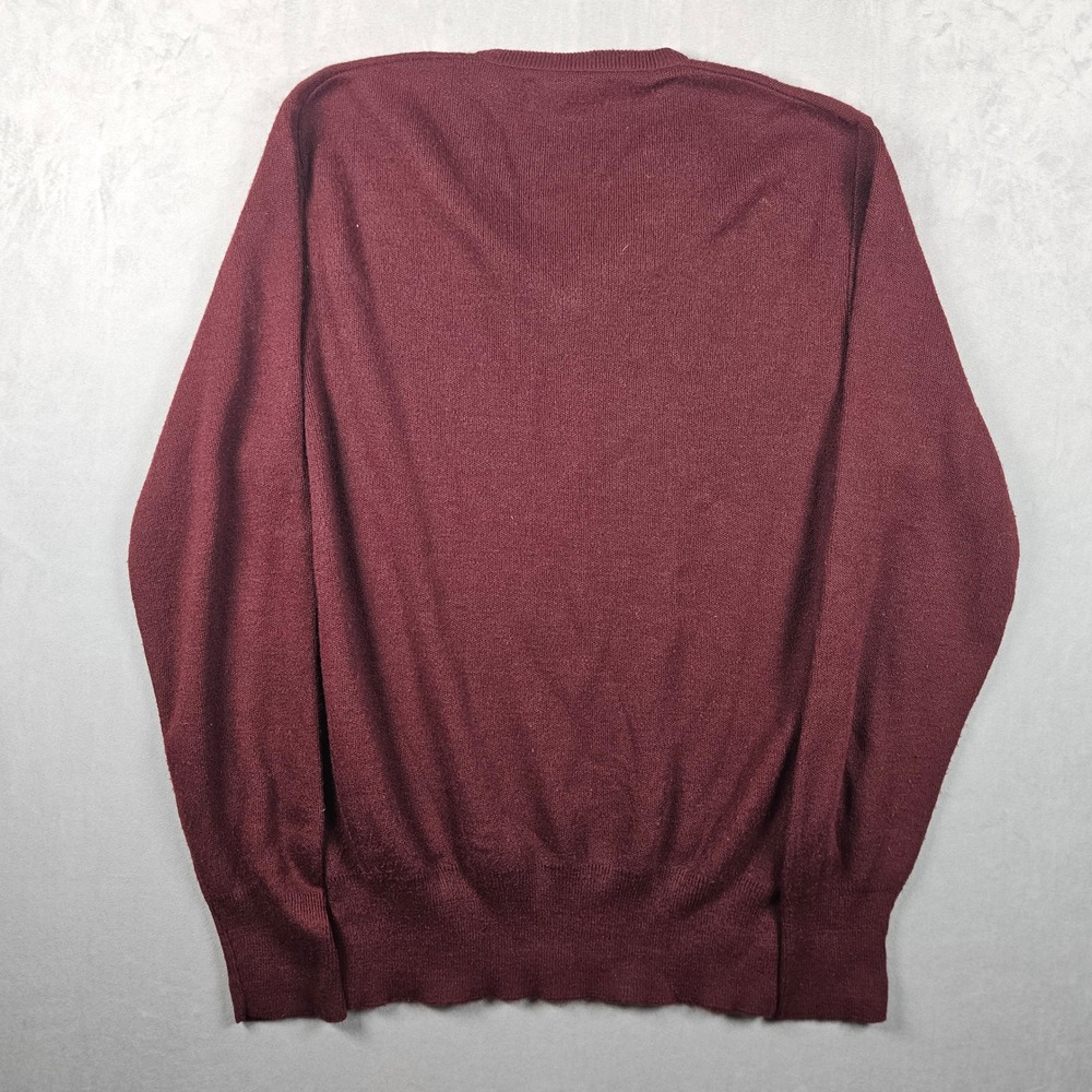 Vintage Puritan V-Neck Sweater Mens Medium Red Orlon Acrylic V-Neck USA Made 80s - Picture 2 of 8